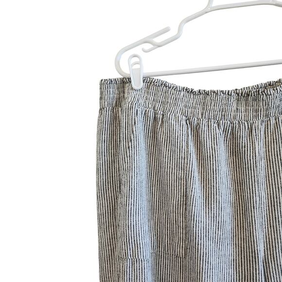 Time And Tru Elastic Waist Pockets Striped Wide Leg Pants Black White Size 2XL - Picture 5 of 9